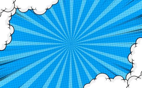 Comic cartoon abstract background with halftone pattern lines. Illustrazione stock