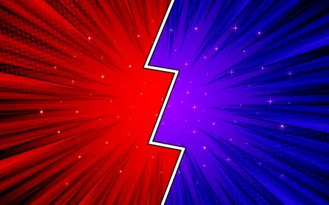 Comic cartoon abstract versus background template Stock Illustration