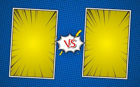 Comic cartoon abstract versus background template Stock Illustration