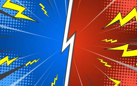 Comic cartoon abstract versus background template 库存插图