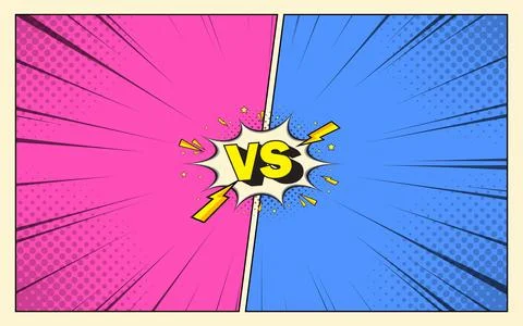 Comic cartoon abstract versus background template Stock Illustration