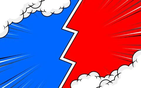 Comic cartoon abstract versus background template Stock Illustration