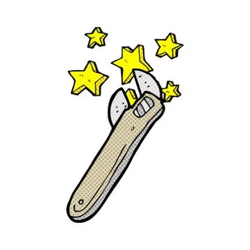 Comic cartoon adjustable spanner イラスト素材