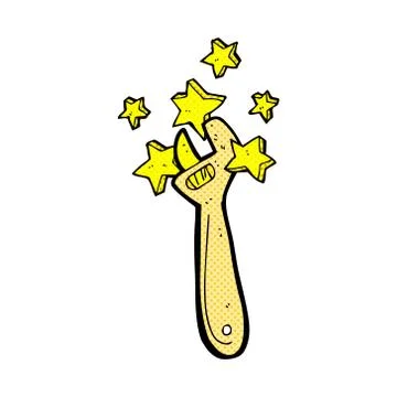 Comic cartoon adjustable spanner イラスト素材