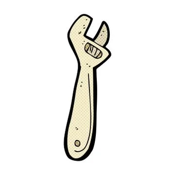 Comic cartoon adjustable spanner イラスト素材