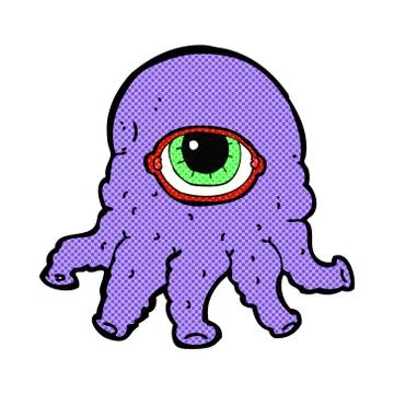 Comic cartoon alien head Stock Illustration