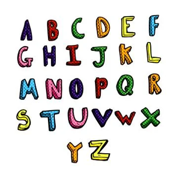 Comic cartoon alphabet Stock Illustration