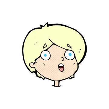 Comic cartoon amazed expression Illustrazione stock