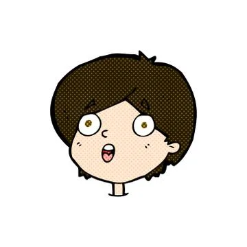 Comic cartoon amazed expression Illustrazione stock