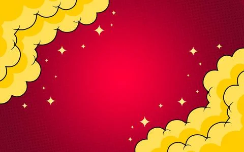 Comic Cartoon Background Design Vector Template. 스톡 일러스트