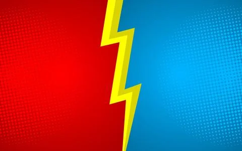 Comic cartoon background design versus fight. vector illustration. Stock Illustration