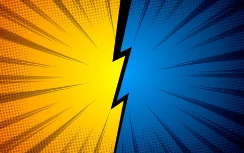 Comic cartoon background design versus fight. vector illustration. Stock Illustration