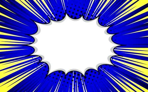 Comic cartoon background template with empty speech bubbles. Stock Illustration