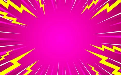 Comic cartoon background with thunder lightning. Stock Illustration