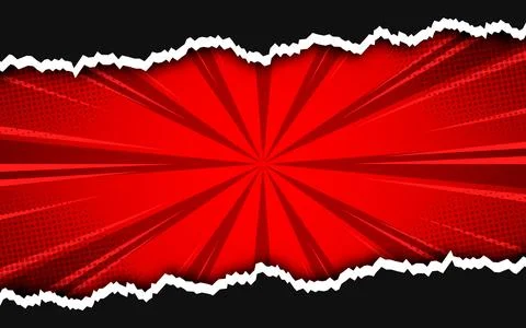 Comic cartoon background with torn paper effect Stock Illustration