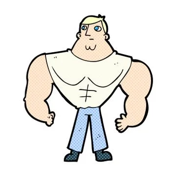 Comic cartoon body builder Stock Illustration