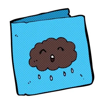 Comic cartoon card with cloud pattern Stock Illustration