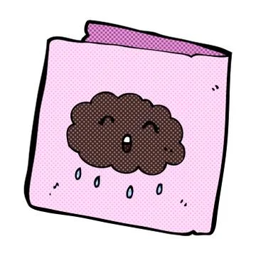Comic cartoon card with cloud pattern 库存插图