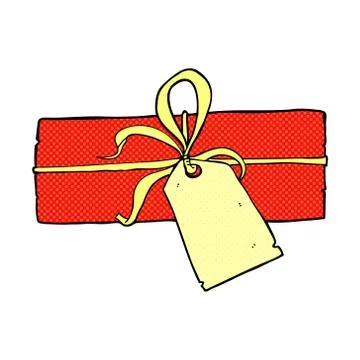 Comic cartoon christmas present Stock Illustration