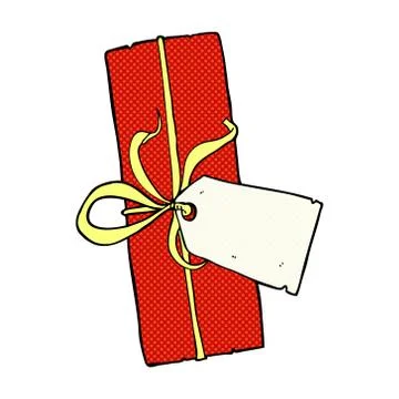 Comic cartoon christmas present Stock Illustration