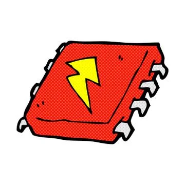 Comic cartoon computer chip Stock Illustration