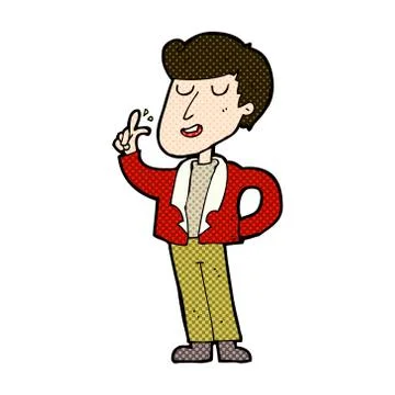 Comic cartoon cool guy snapping fingers Illustrazione stock