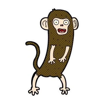 Comic cartoon crazy monkey Stock Illustration