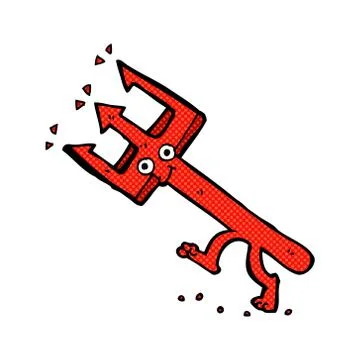 Comic cartoon devil fork Stock Illustration
