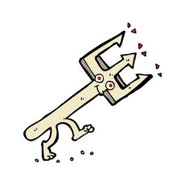 Comic cartoon devil fork Stock Illustration