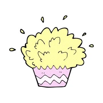 Comic cartoon exploding cupcake Illustrazione stock