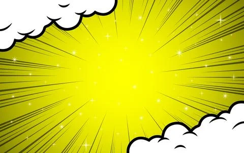 Comic cartoon explosion in background with cloud template design Stock Illustration