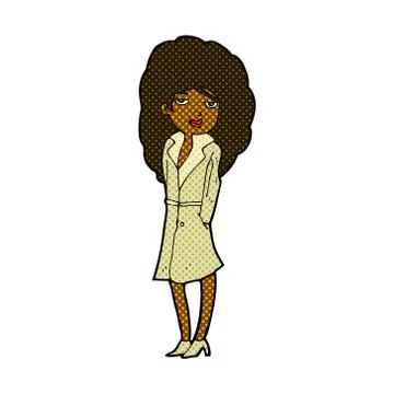 Comic cartoon female spy Stock Illustration
