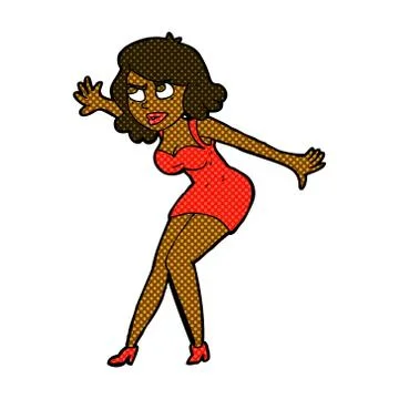 Comic cartoon female spy Stock Illustration