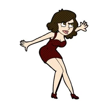 Comic cartoon female spy Stock Illustration
