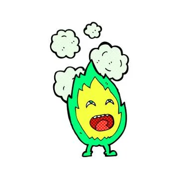 Comic cartoon flame character Stock Illustration