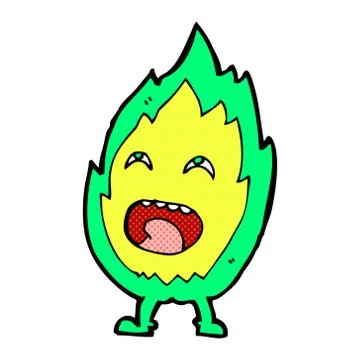 Comic cartoon flame character Stock Illustration