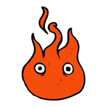Comic cartoon flame symbol Stock Illustration