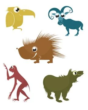 Comic cartoon funny animals Stock Illustration