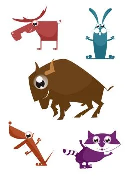 Comic cartoon funny animals Stock Illustration