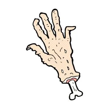 Comic cartoon gross severed hand Stock Illustration