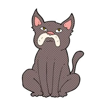 Comic cartoon grumpy little dog 스톡 일러스트