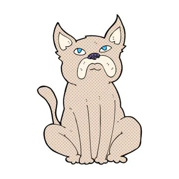 Comic cartoon grumpy little dog 스톡 일러스트