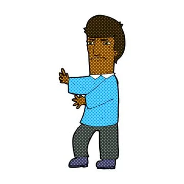 Comic cartoon grumpy man Stock Illustration