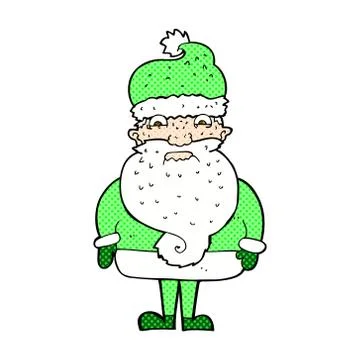 Comic cartoon grumpy santa claus Stock Illustration