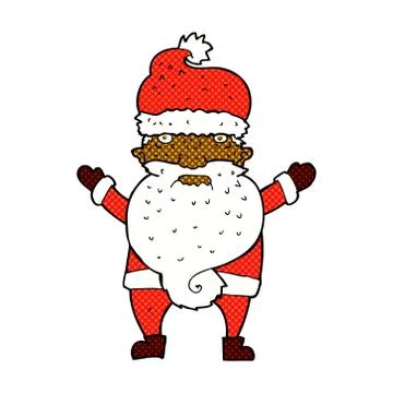 Comic cartoon grumpy santa イラスト素材