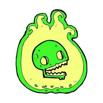 Comic cartoon halloween flame border Stock Illustration