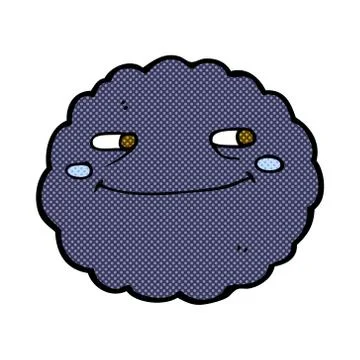 Comic cartoon happy rain cloud Stock Illustration