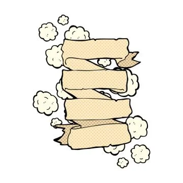 Comic cartoon heraldic scroll banner Stock Illustration