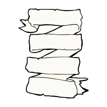 Comic cartoon heraldic scroll banner Stock Illustration