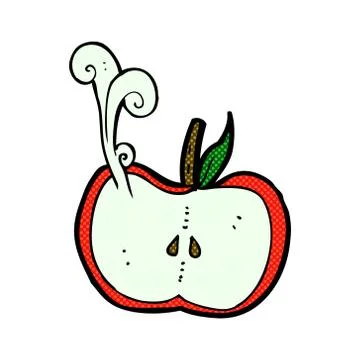 Comic cartoon juicy apple half Stock Illustration